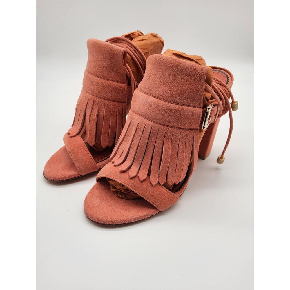 Santoni Suede Lace Up the Leg Sandal